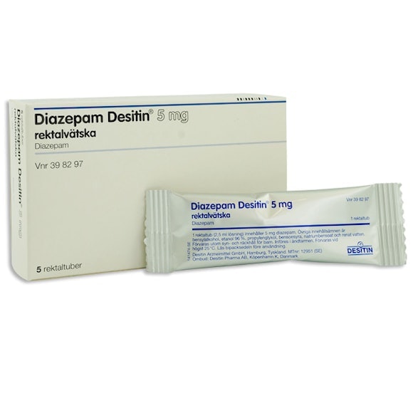 Diazepam Desitin 5 mg 5 x 2,5 milliliter Rektallösning