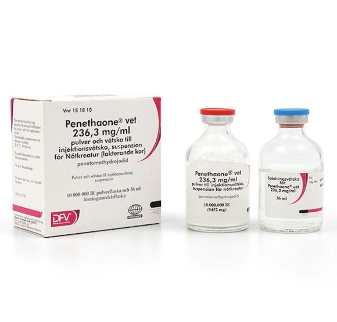 Penethaone vet, pulv och vätska till inj-vätska, suspension 236,3 mg/ml, 10 x 40 milliliter