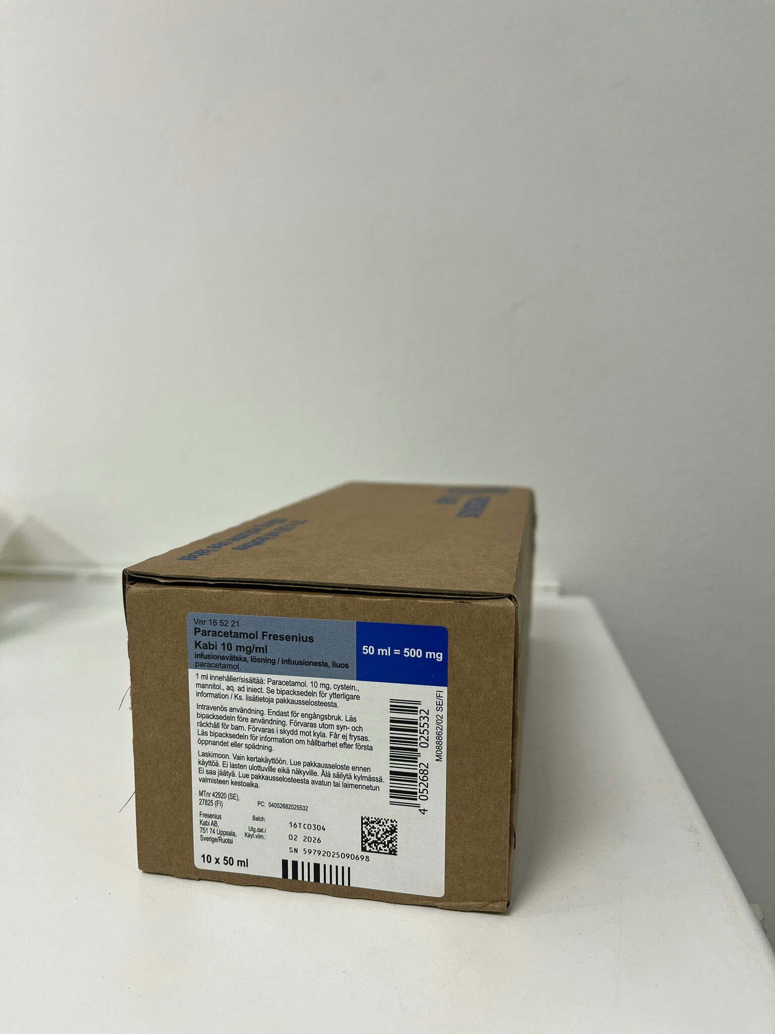 Paracetamol Fresenius Kabi, inf-vätska, lösning 10 mg/ml, 10 x 50 milliliter