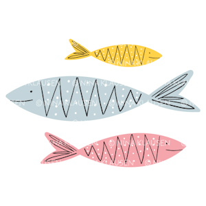 Tre fisker illustrasjon - 0005