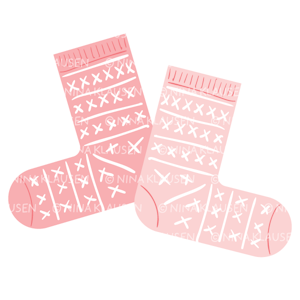 Rosa strikkede sokker illustrasjon - 0009
