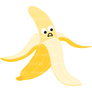 Sjokkert halvskrellet banan illustrasjon - 0013
