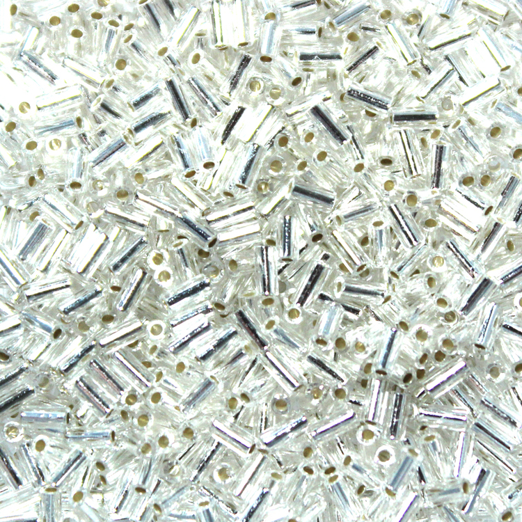 Silverlined Crystal BGL1-0001 Miyuki Bugle Beads 3mm 10g