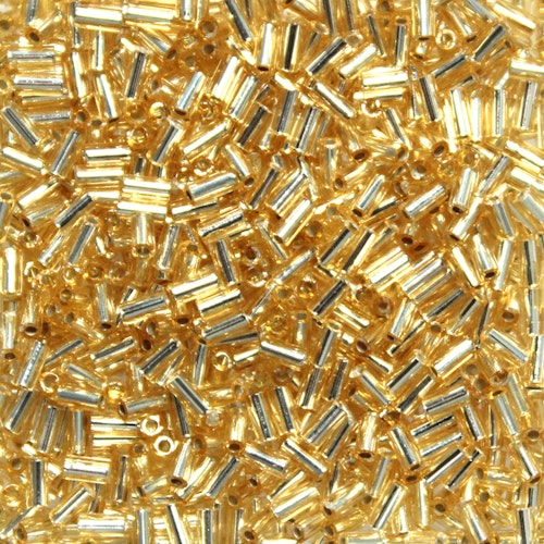 Silverlined Gold BGL1-0003 Miyuki Bugle Beads 3mm 10g