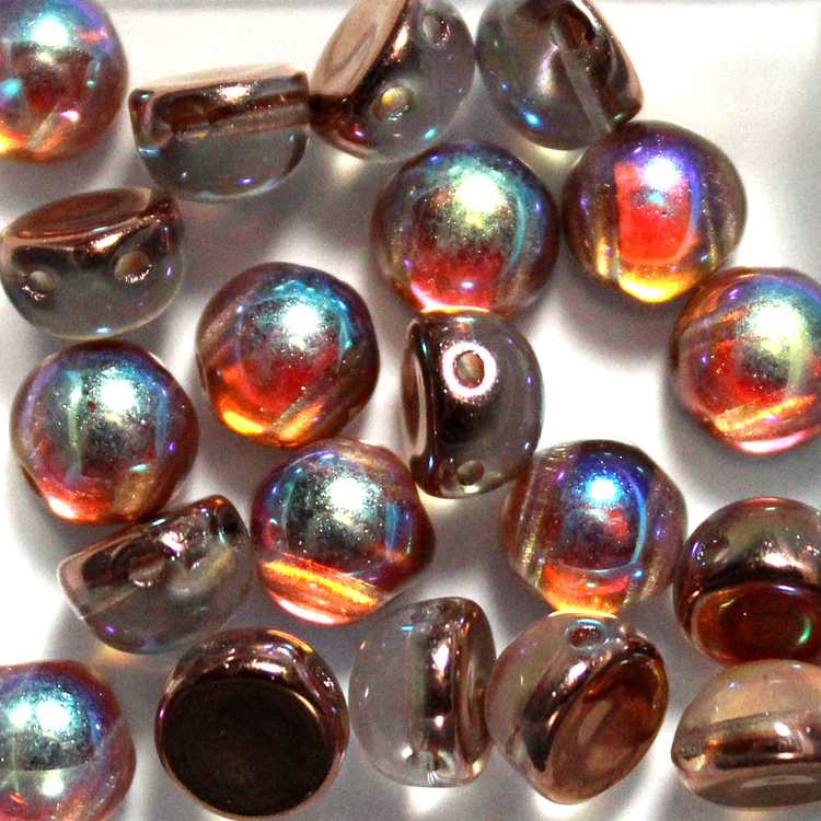 Crystal Copper Rainbow 2-hole Cabochon 20st