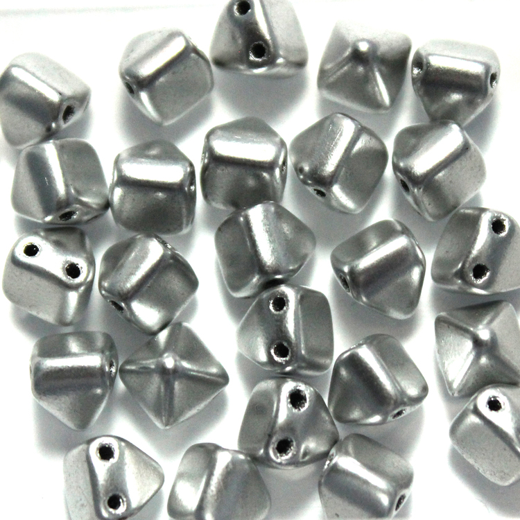 Aluminium Silver Pyramid Beads 6x6mm 25st