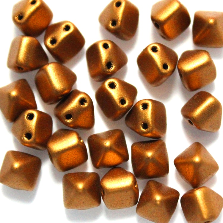 Brass Gold Pyramid Beads 6x6mm 25st