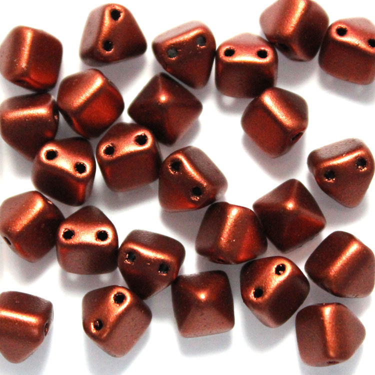 Copper Pyramid Beads 6x6mm 25st