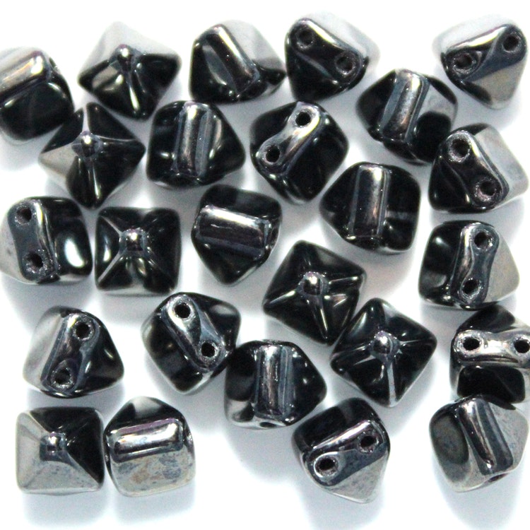 Jet Hematite Pyramid Beads 6x6mm 25st