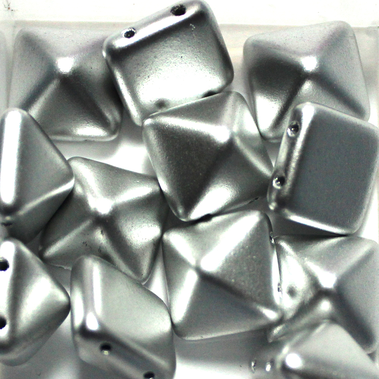 Aluminium Silver Pyramid Beads 12x12mm 12st