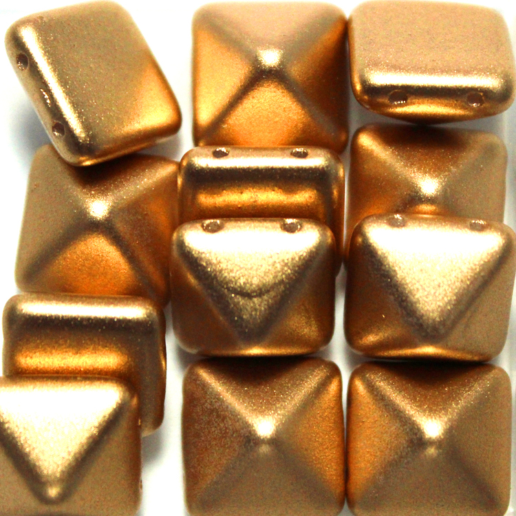 Aztec Gold Pyramid Beads 12x12mm 12st