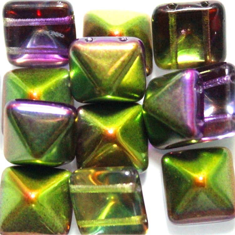 Crystal Magic Orchid Pyramid Beads 12x12mm 12st