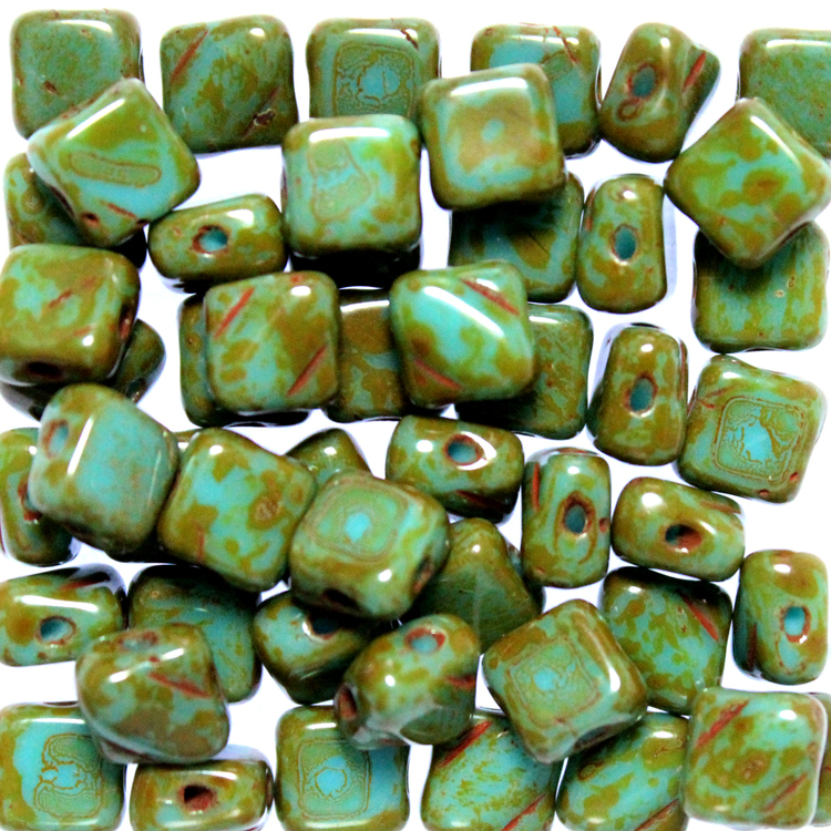 Opaque Turquoise Travertin Silky Beads 10g