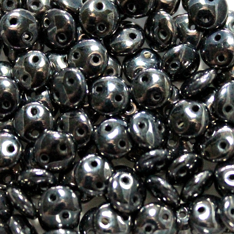 Hematite 2-Hole Lentil 10g