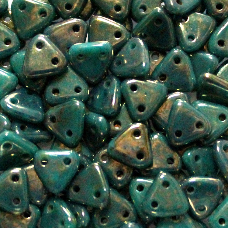 Dark Turquoise Bronze Picasso CzechMates Triangle 10g