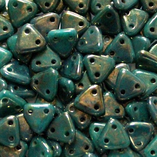 Dark Turquoise Bronze Picasso CzechMates Triangle 10g