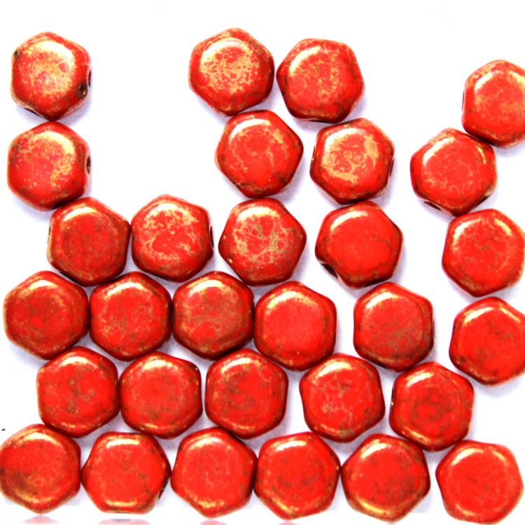 Opaque Red Copper Picasso Honeycomb 30st