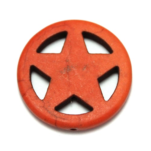 Orange Howlite Stjärna i Ring 30mm 1st