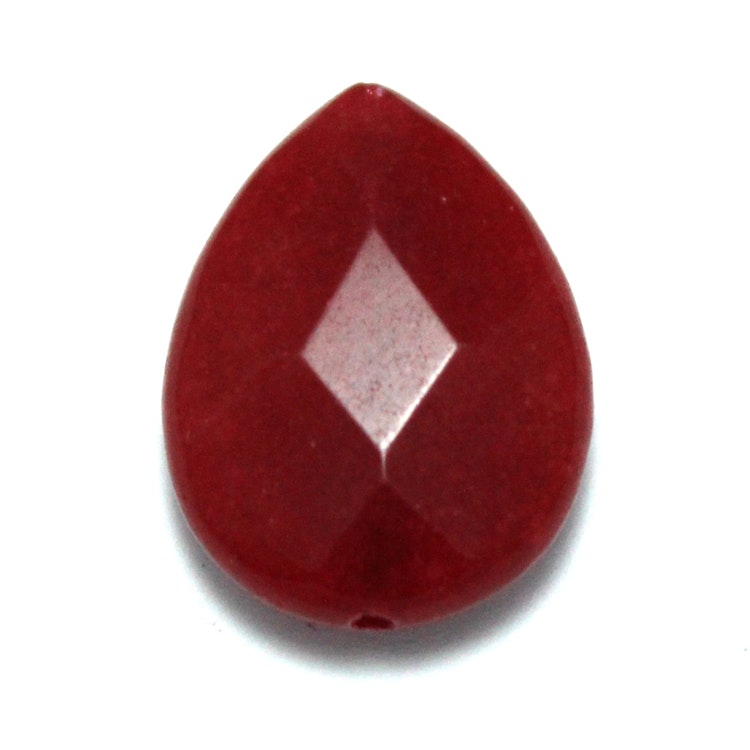 Röd Jade Droppe 20x15mm 1st