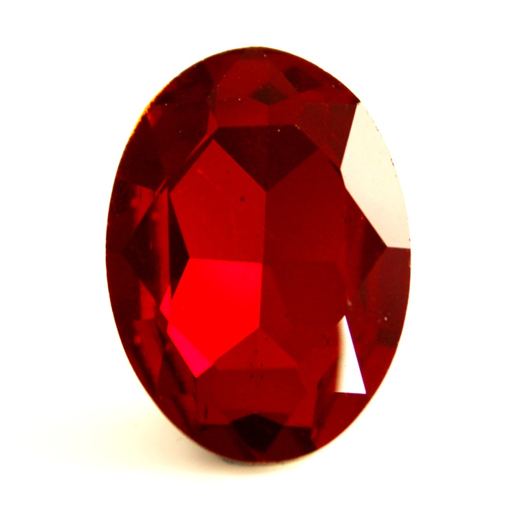 Ruby Kinesisk Strass Oval 14x10mm 3st