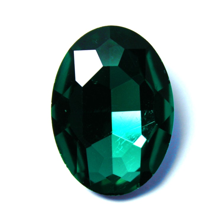 Emerald Kinesisk Strass Oval 30x20mm 1st