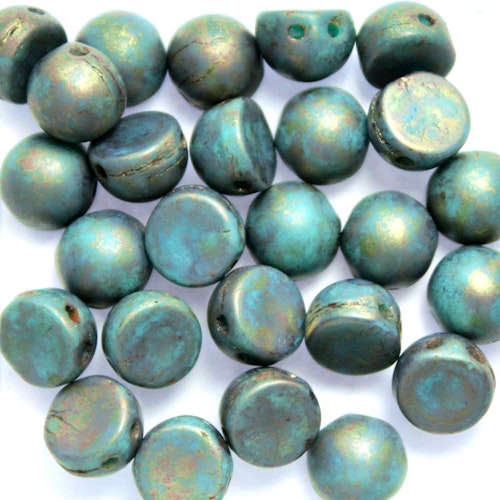 Green Turquoise Copper Picasso CzechMates Cabochon 9,5g