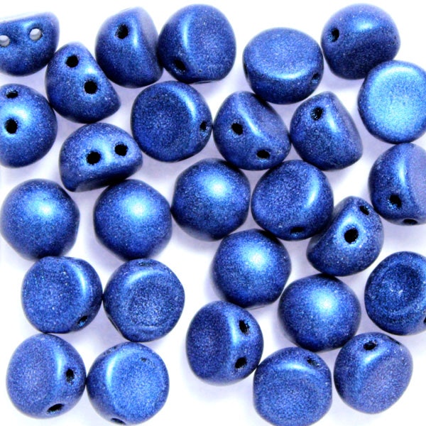 Metallic Suede Blue CzechMates Cabochon 7g