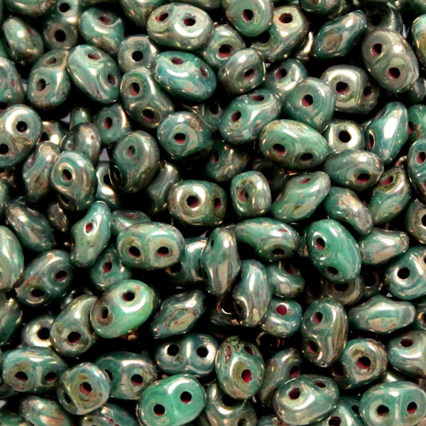 Green Turquoise Bronze Picasso Superduo 10g