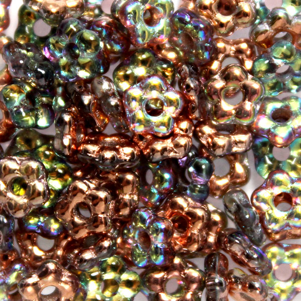 Crystal Copper Rainbow Flower Bead 5g