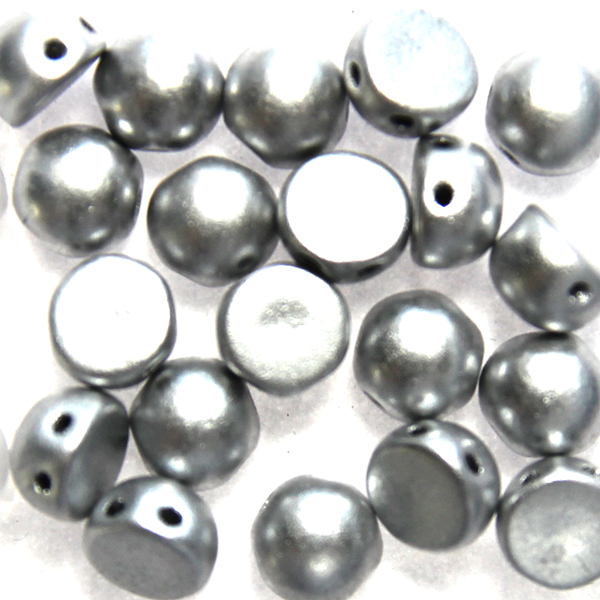 Aluminium Silver 2-hole Cabochon 20st