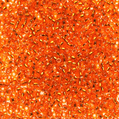 Silverlined Orange 15-0008 Miyuki Seedbeads 15/0 5g