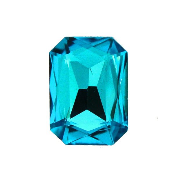 Aqua Kinesisk Strass Rektangel 18x13mm 2st