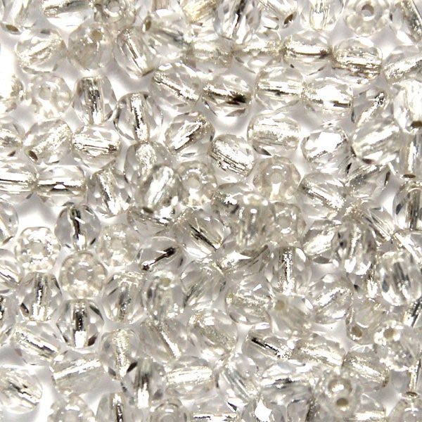 Crystal Silver Lined Fire Polish 4mm 100st