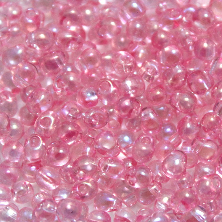 Transparent Bubbelgum Pink AB DP-2153 Miyuki Drops 3,4mm 10g