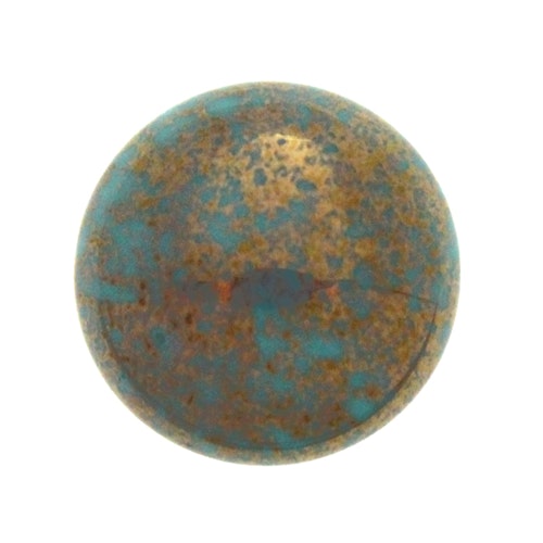 Dark Turquoise Teracota Bronze Cabochon Par Puca 18mm 1st