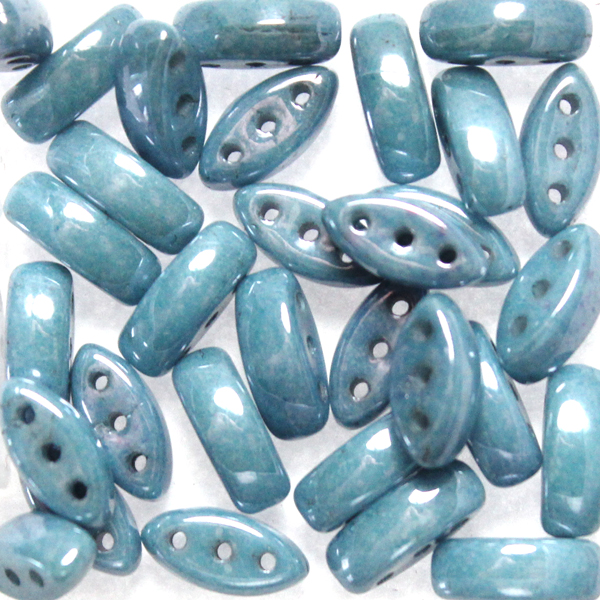 Opaque White Blue Luster Cali Bead 5g