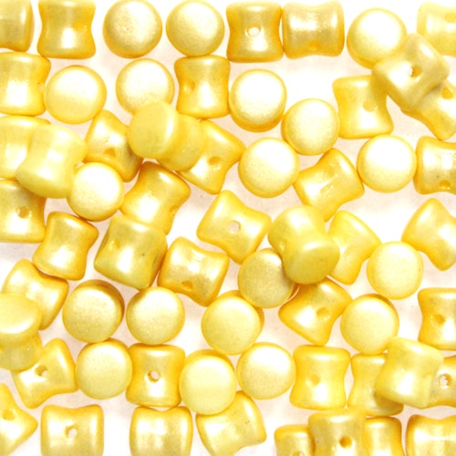 Alabaster Yellow Pearl Diabolo/Pellet Beads 10g