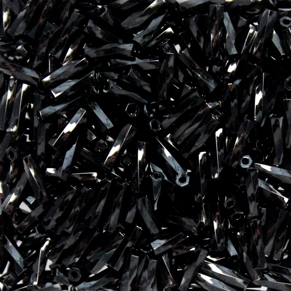 Opaque Black TW206-0401 Miyuki Twisted Bugle Beads 6mm 10g