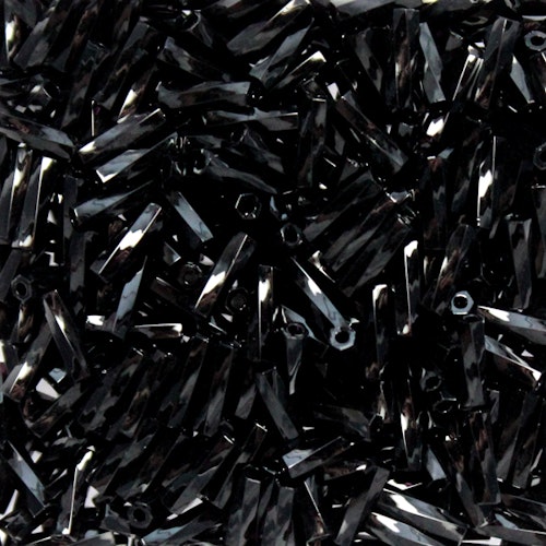 Opaque Black TW206-0401 Miyuki Twisted Bugle Beads 6mm 10g