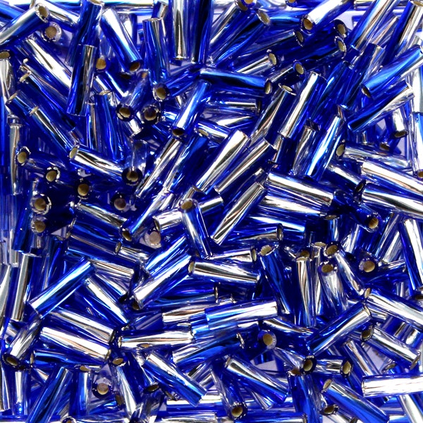 S/L Crystal/Cobalt TW206-3934 Miyuki Twisted Bugle Beads 6mm 10g