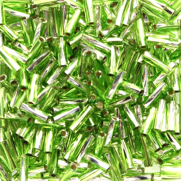 S/L Crystal/Olive TW206-3941 Miyuki Twisted Bugle Beads 6mm 10g