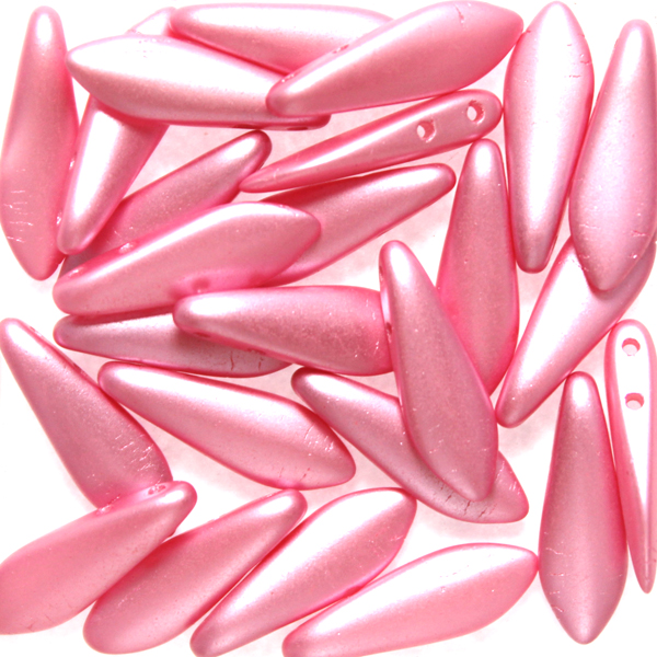 Alabaster Pastel Pink 2-hole Dagger 25st