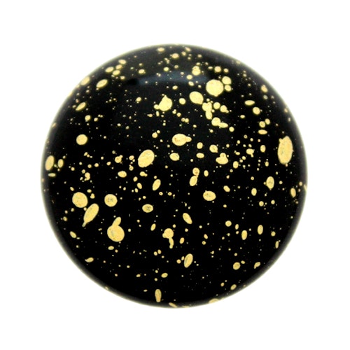 Jet Gold Splash Cabochon Par Puca 25mm 1st