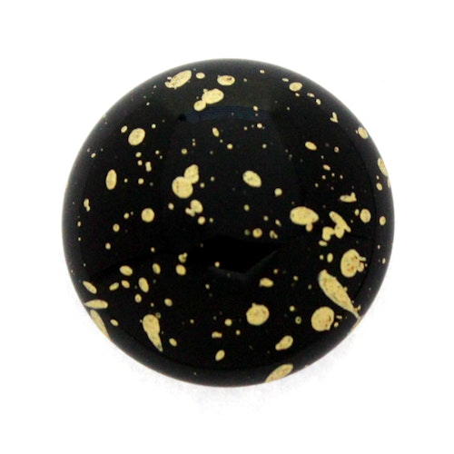 Jet Gold Splash Cabochon Par Puca 18mm 1st