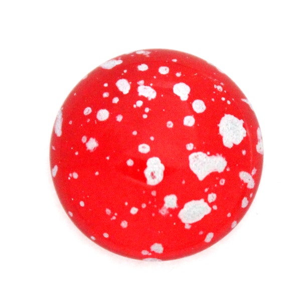 Red Silver Splash Cabochon Par Puca 18mm 1st