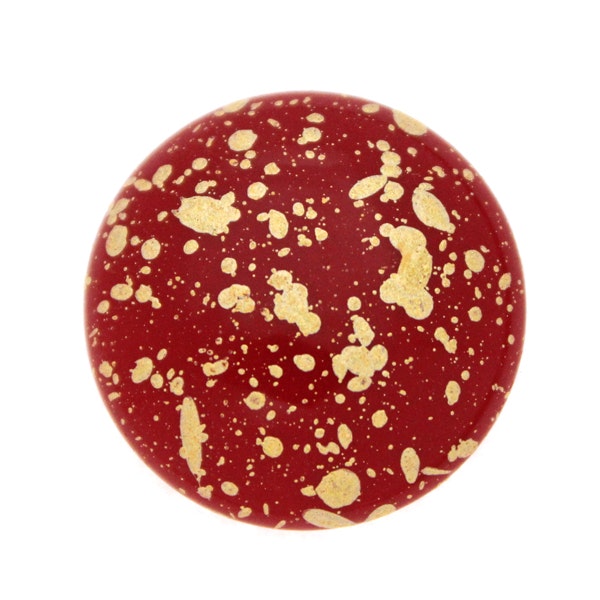 Opaque Red Gold Splash Cabochon Par Puca 25mm 1st