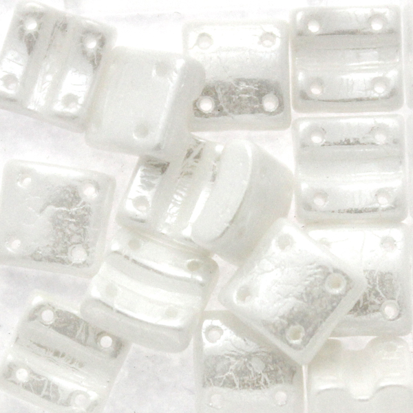 Opaque White Luster Fixer Bead Vertical Holes 5g