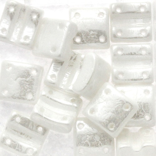 Opaque White Luster Fixer Bead Vertical Holes 5g