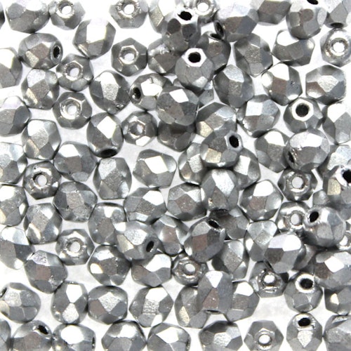 Aluminium Silver Fire Polish 4mm 100st