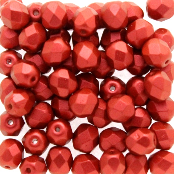 Lava Red Fire Polish 6mm 50st